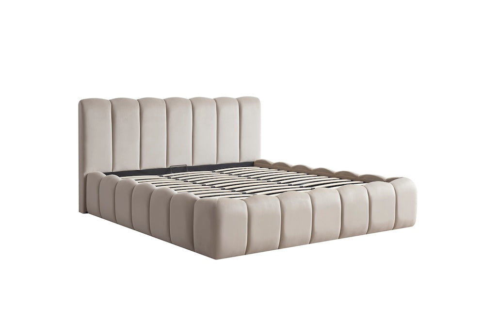 Cloud Bett, 180x200cm, Samt Beige