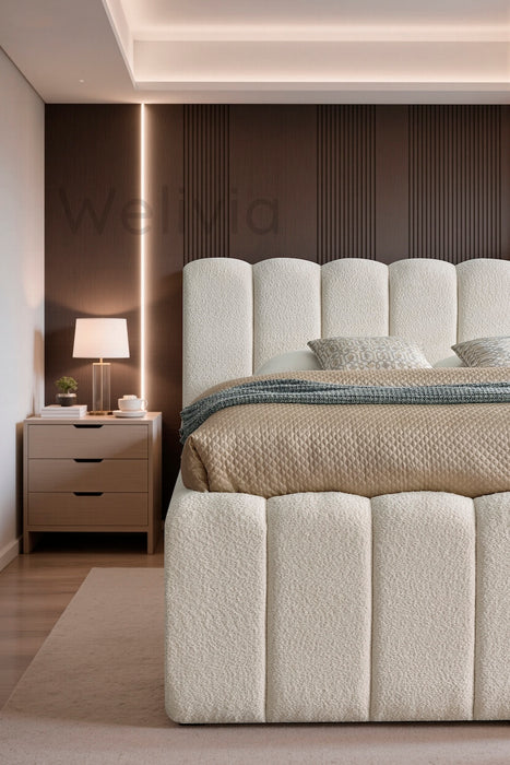 Cloudy Bett, 180x200cm, Boucle Creme