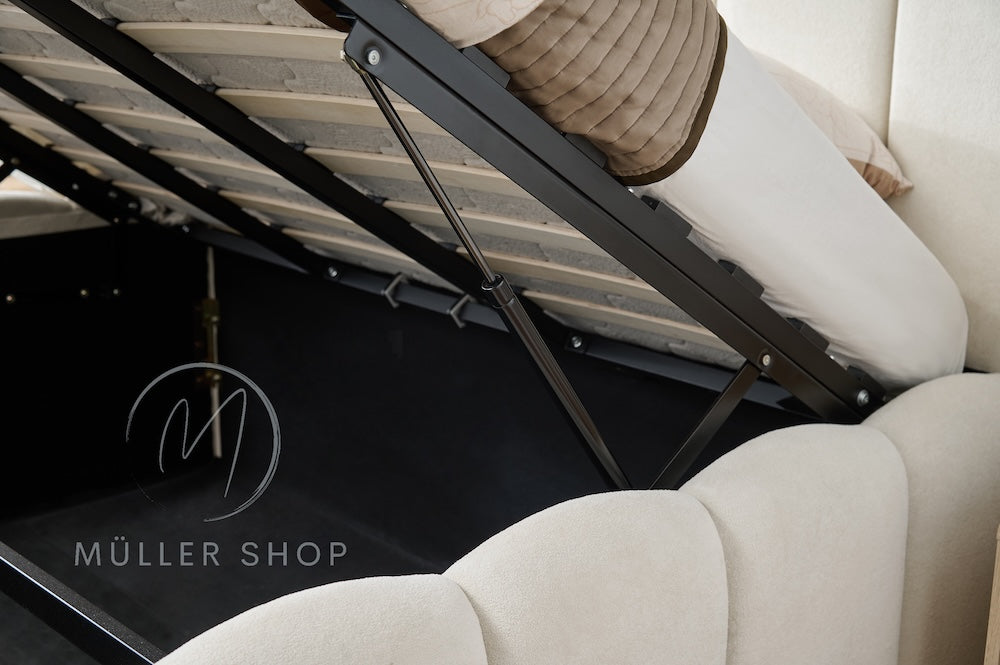 Cloudy Bett, 180x200cm, Teddystoff Beige