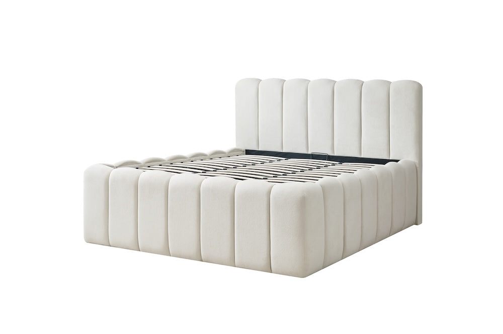 Cloudy Bett, 180x200cm, Teddystoff Beige